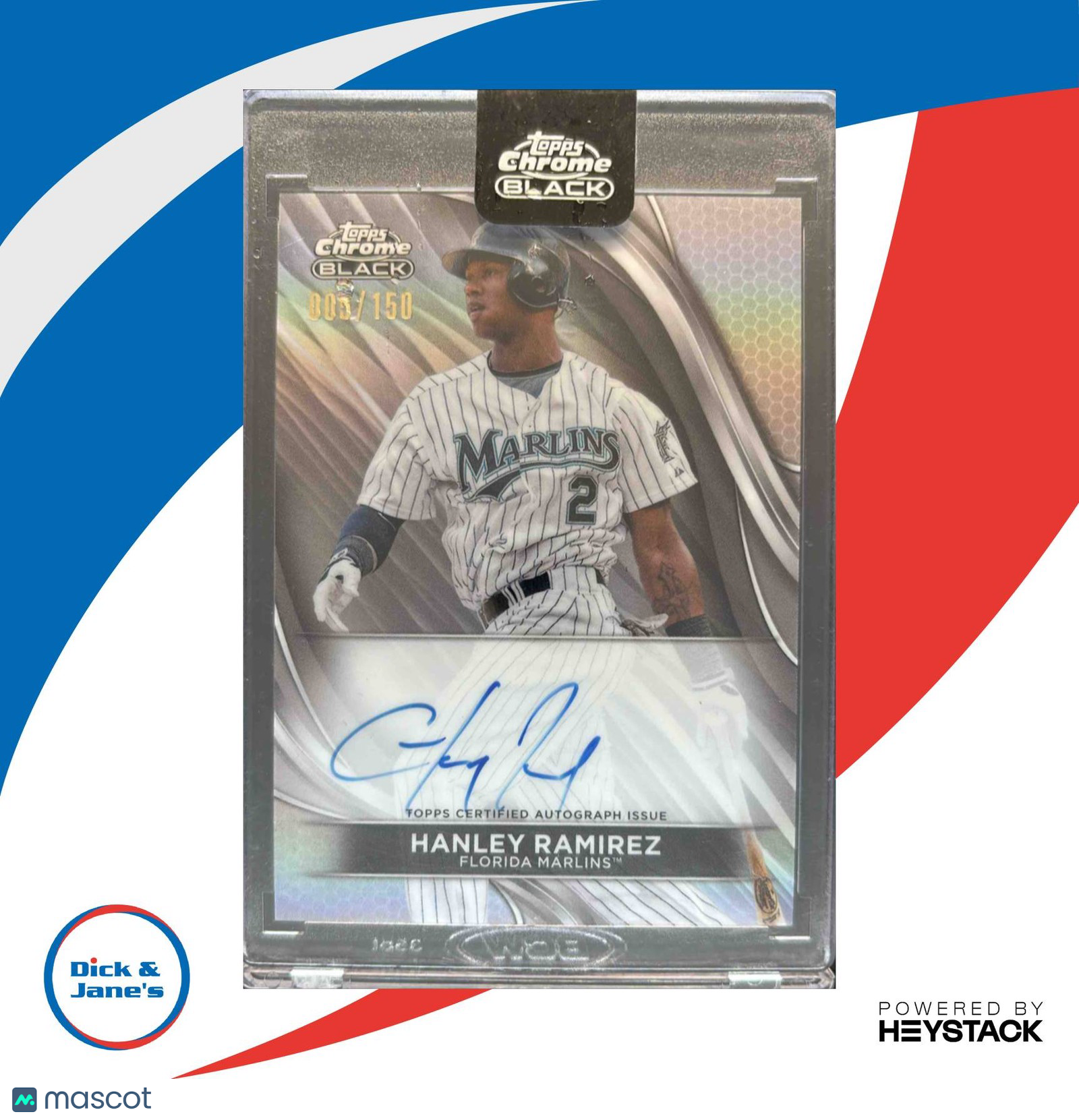 2024 Topps Chrome Black Hanley Ramirez Auto Refractor 6/150 #CBA-HR - Sports Cards