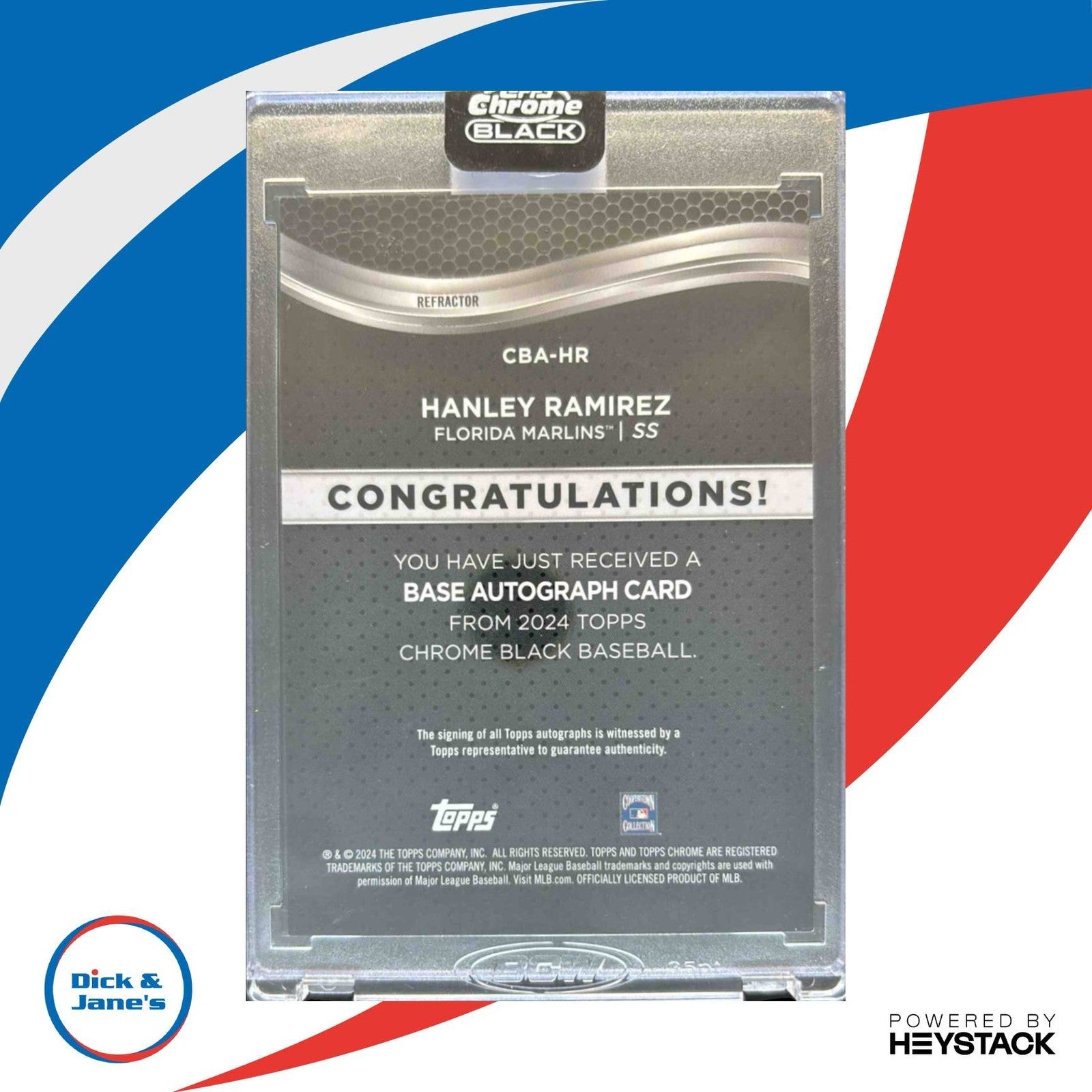 2024 Topps Chrome Black Hanley Ramirez Auto Refractor 6/150 #CBA-HR - Sports Cards