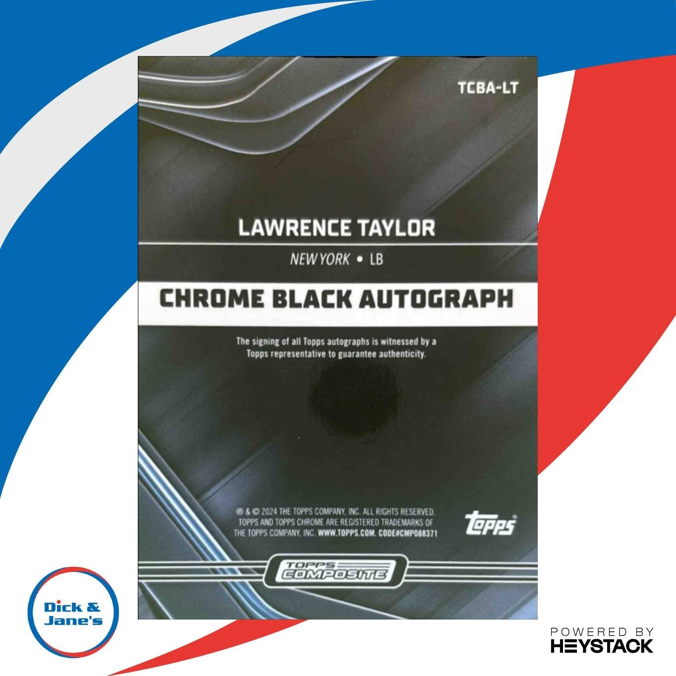 2024 Topps Chrome Black Lawrence Taylor Auto /10 Giants TCBA-lT - Sports Cards
