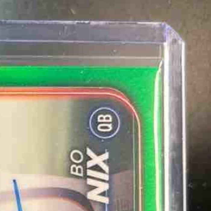 2024 Topps Chrome Bo Nix Rookie Auto True Green Refractor /99 RC Auto VAR - Sports Cards