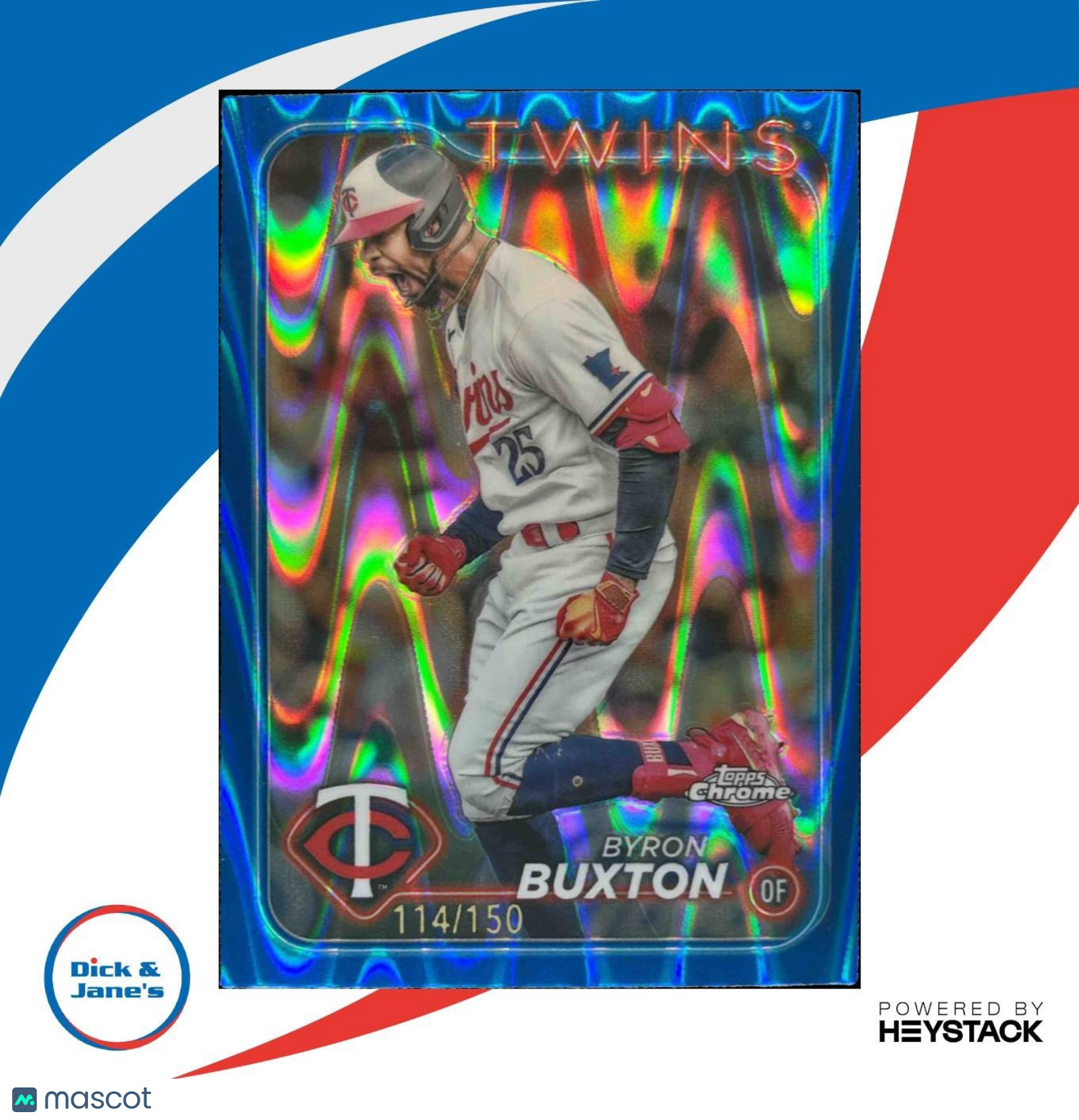 2024 Topps Chrome Byron Buxton Blue Raywave Refractor /150 #10 Minnesota Twins - Sports Cards