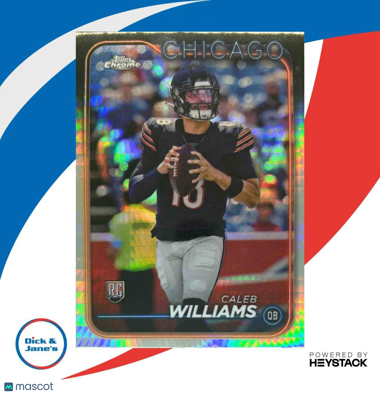 2024 Topps Chrome Caleb Williams Prism Refractor #202 RC Chicago Bears - Sports Cards