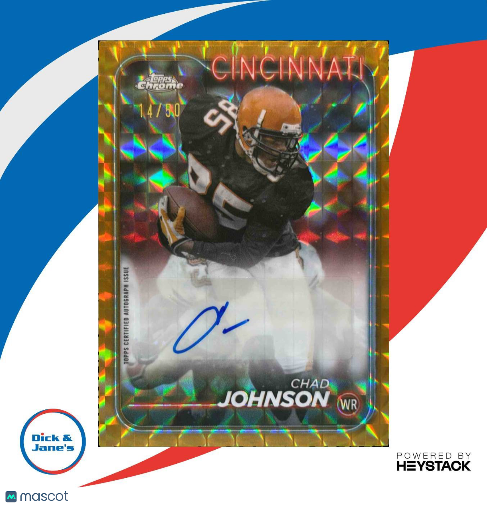 2024 Topps Chrome Chad Johnson Auto Gold Geometric Refractor 14/50 Ocho Bengals - Sports Cards