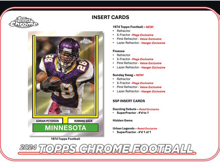 2024 Topps Chrome Football Mega Box SE (11 Refractors) - Mega Box