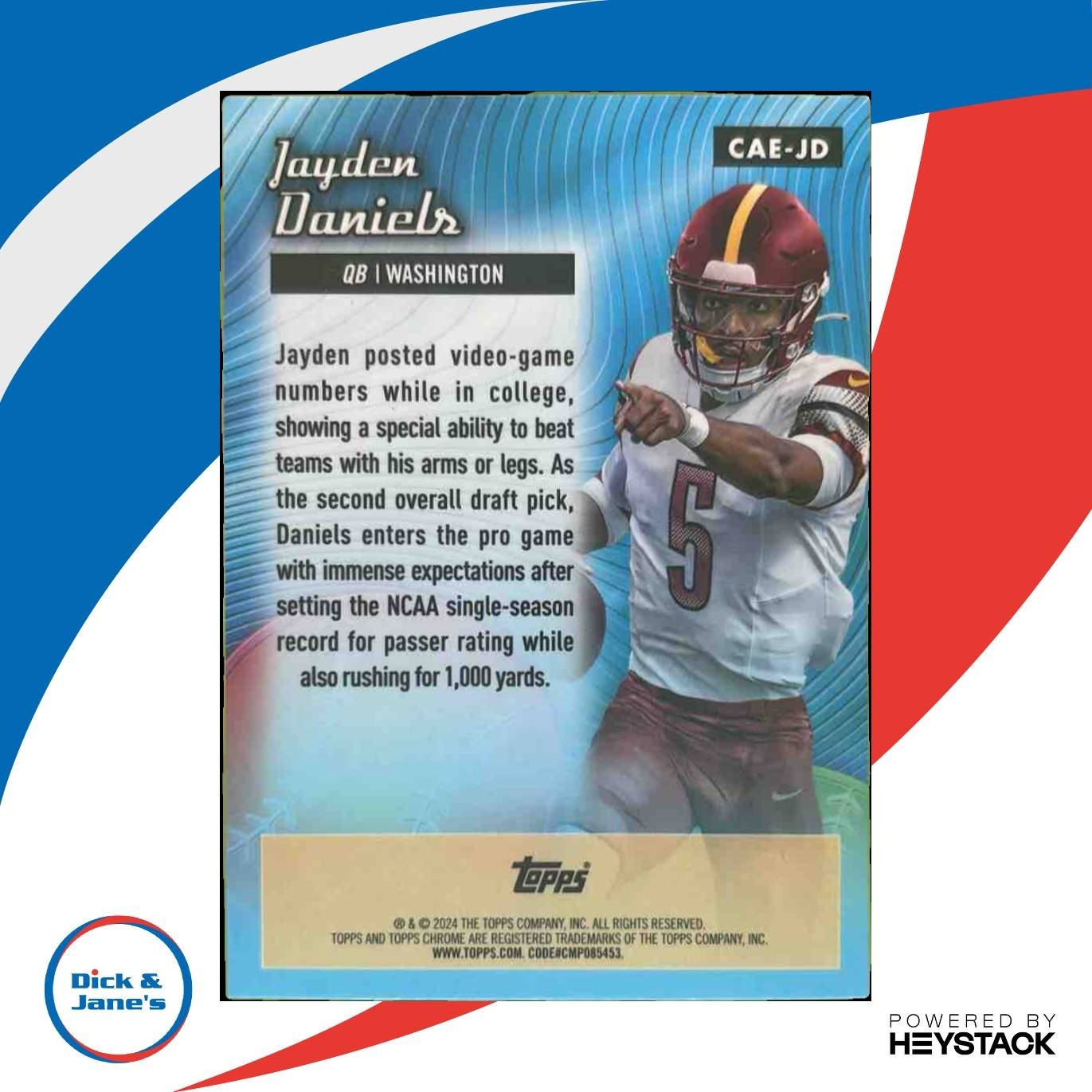 2024 Topps Chrome Jayden Daniels All-Etch #CAE-JD RC