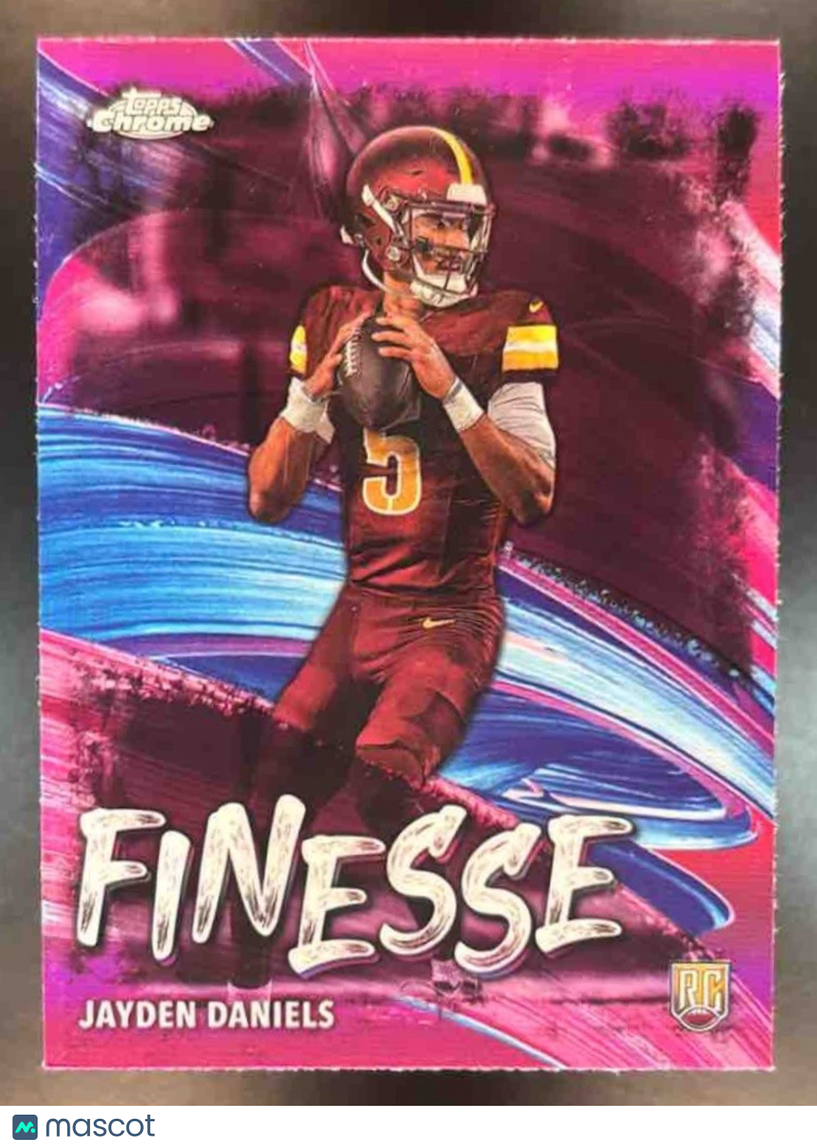 2024 Topps Chrome Jayden Daniels Finesse Pink Refractor RC Washington Commanders - Sports Cards