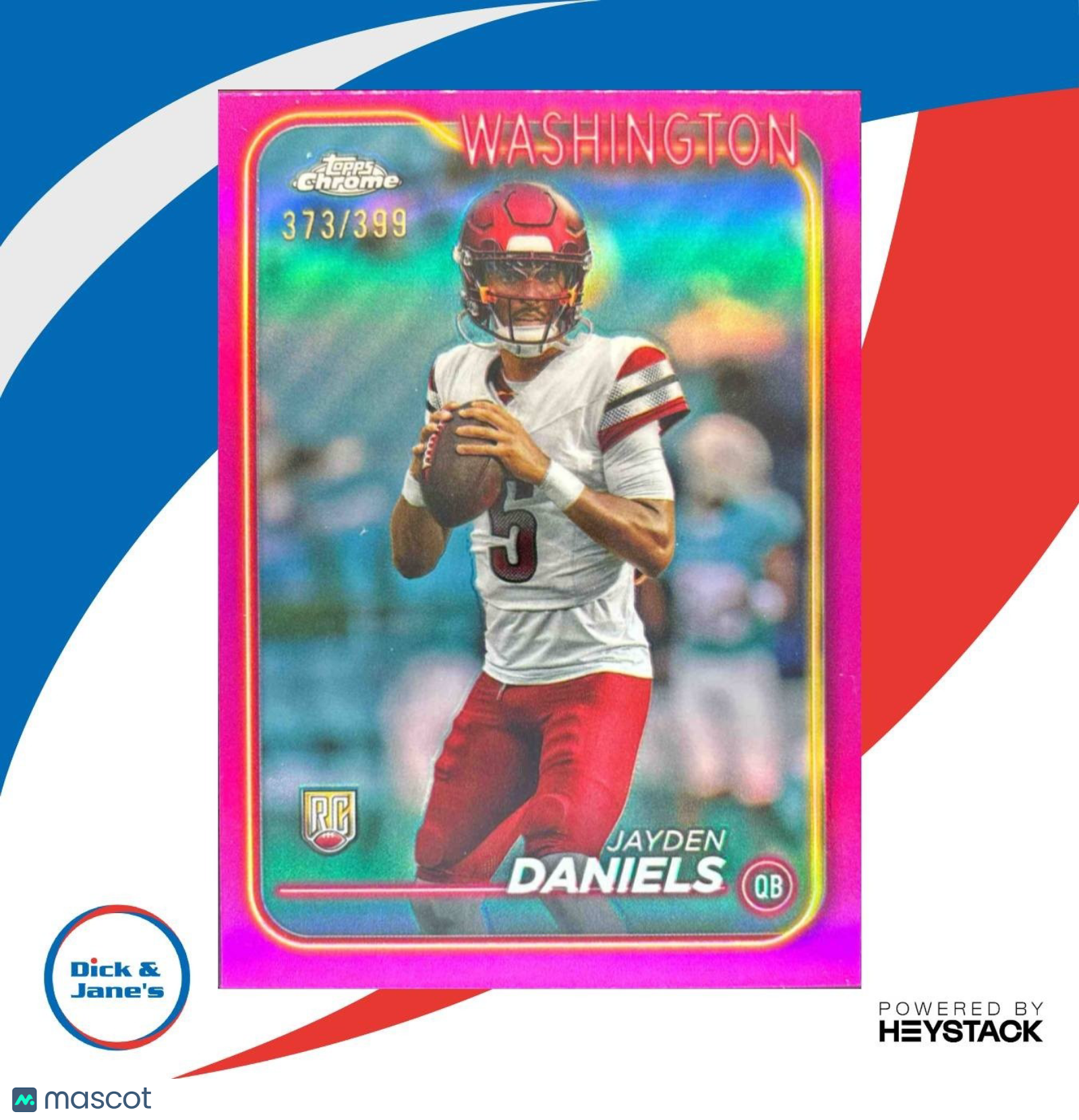 2024 Topps Chrome Jayden Daniels Magenta Refractor 373/399 #201 RC Commanders - Sports Cards