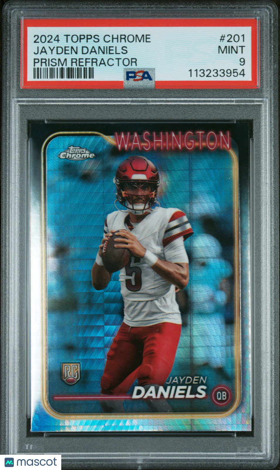 2024 Topps Chrome Jayden Daniels Prism Refractor Rookie #201 PSA 9 Commanders - Graded Sports Cards