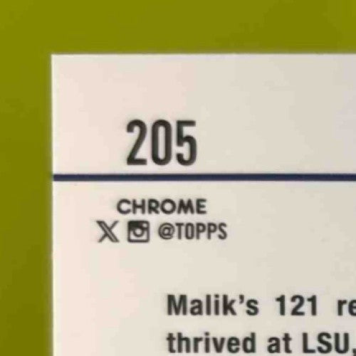 2024 Topps Chrome Malik Nabers #205 RC New York Giants - Sports Cards