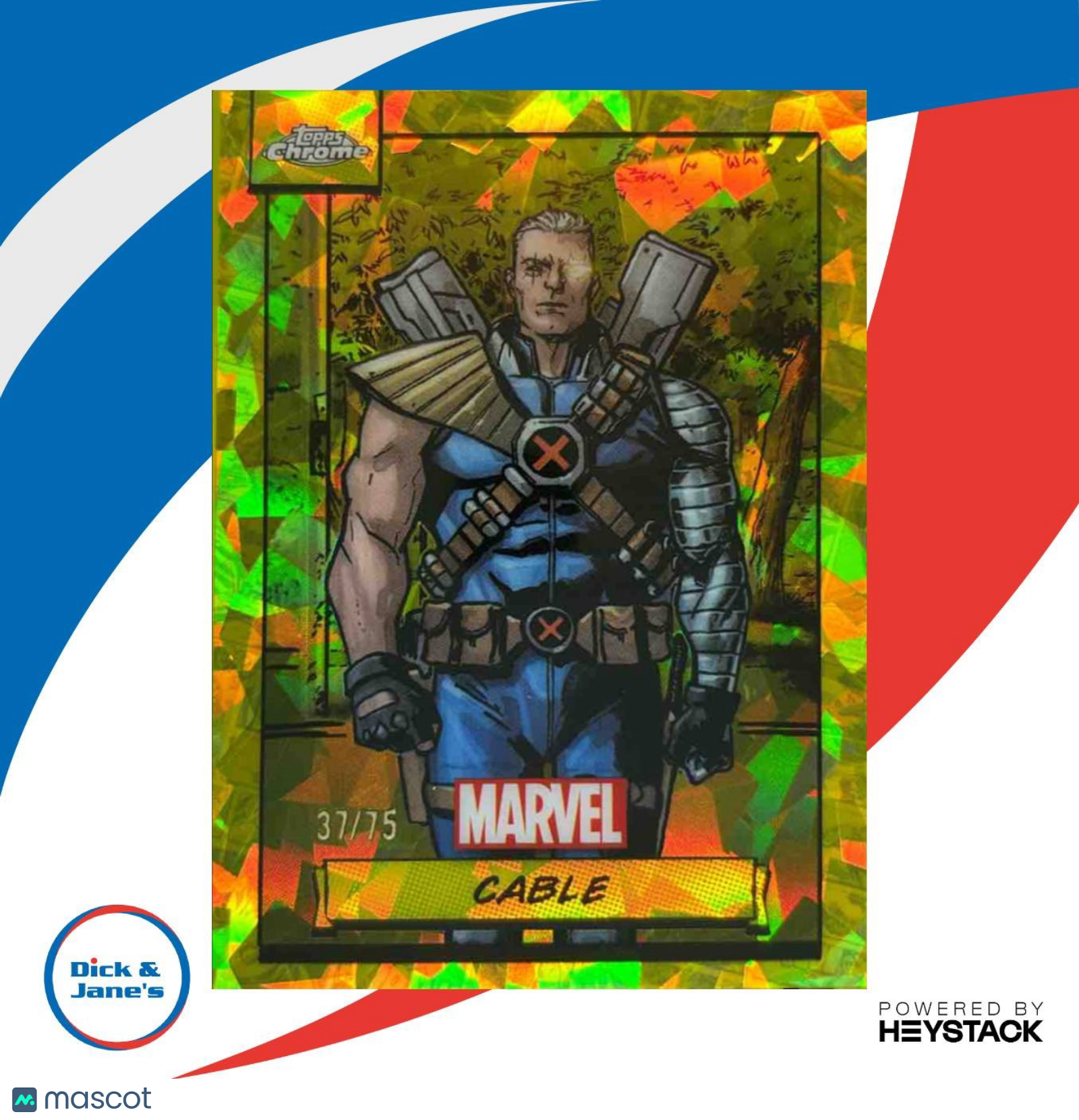 2024 Topps Chrome Marvel Sapphire Cable Yellow Refractor /75 #5 - Non-Sports Cards