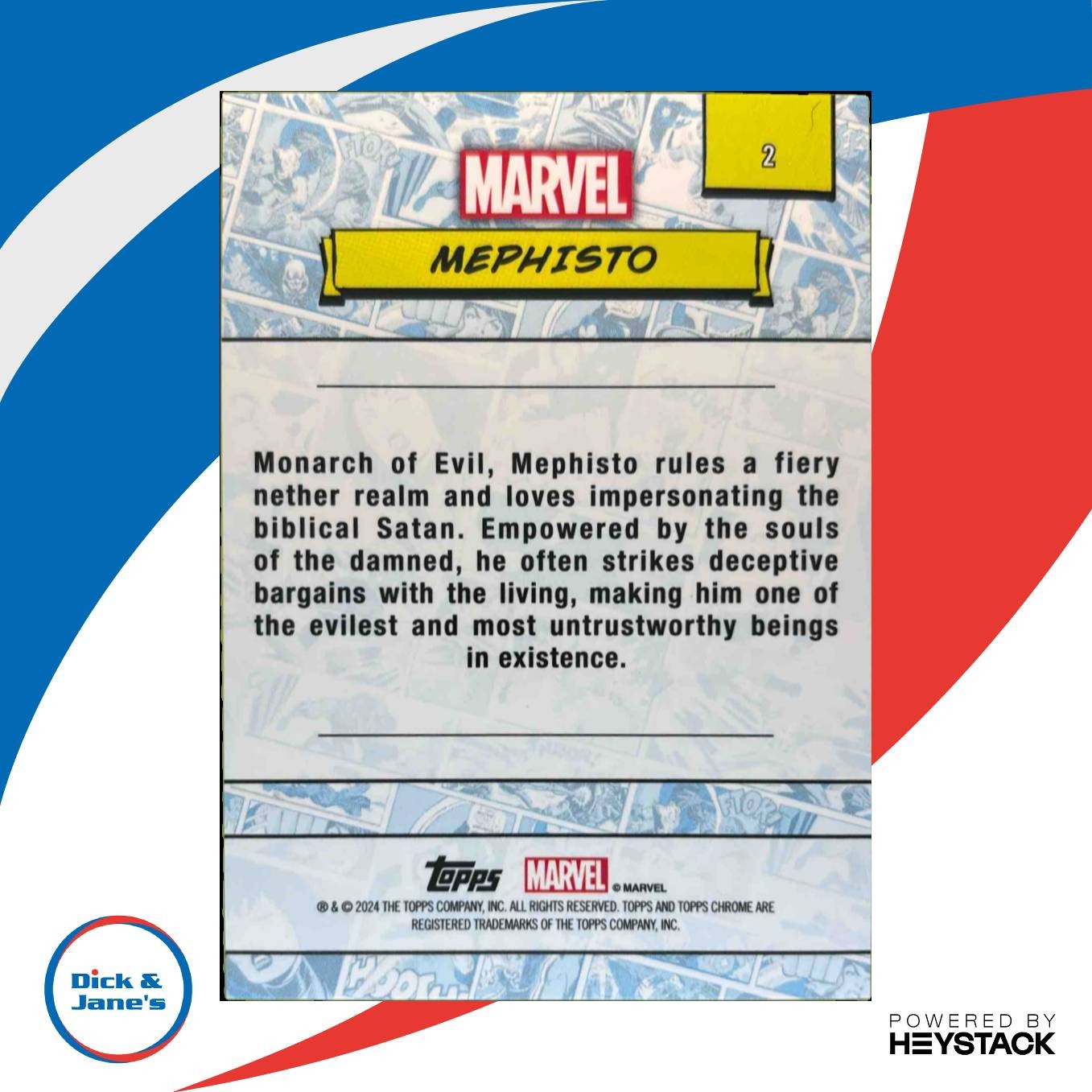 2024 Topps Chrome Marvel Sapphire Mephisto Yellow Refractor /75 #2 - Non-Sports Cards