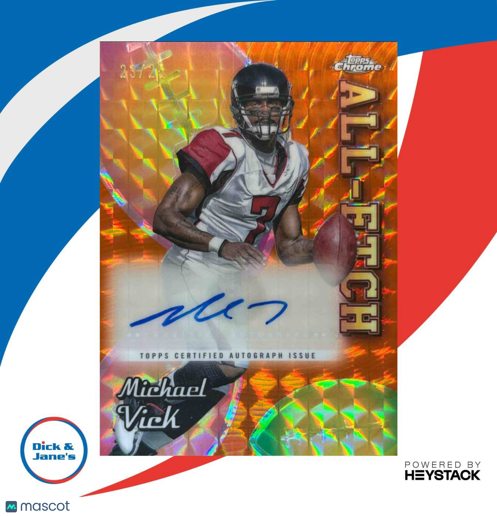 2024 Topps Chrome Michael Vick All-Etch Auto Orange Geometric Refractor /25 ATL - Sports Cards