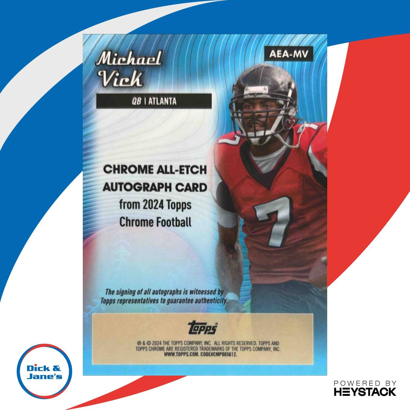 2024 Topps Chrome Michael Vick All-Etch Auto Orange Geometric Refractor /25 ATL - Sports Cards