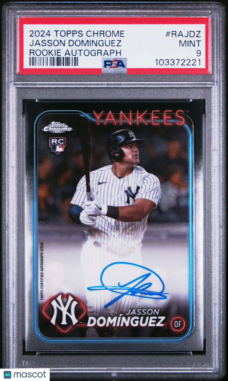 2024 Topps Chrome Rookie Autographs Jasson Dominguez Rookie PSA 9 NY Yankees Graded Sports Cards
