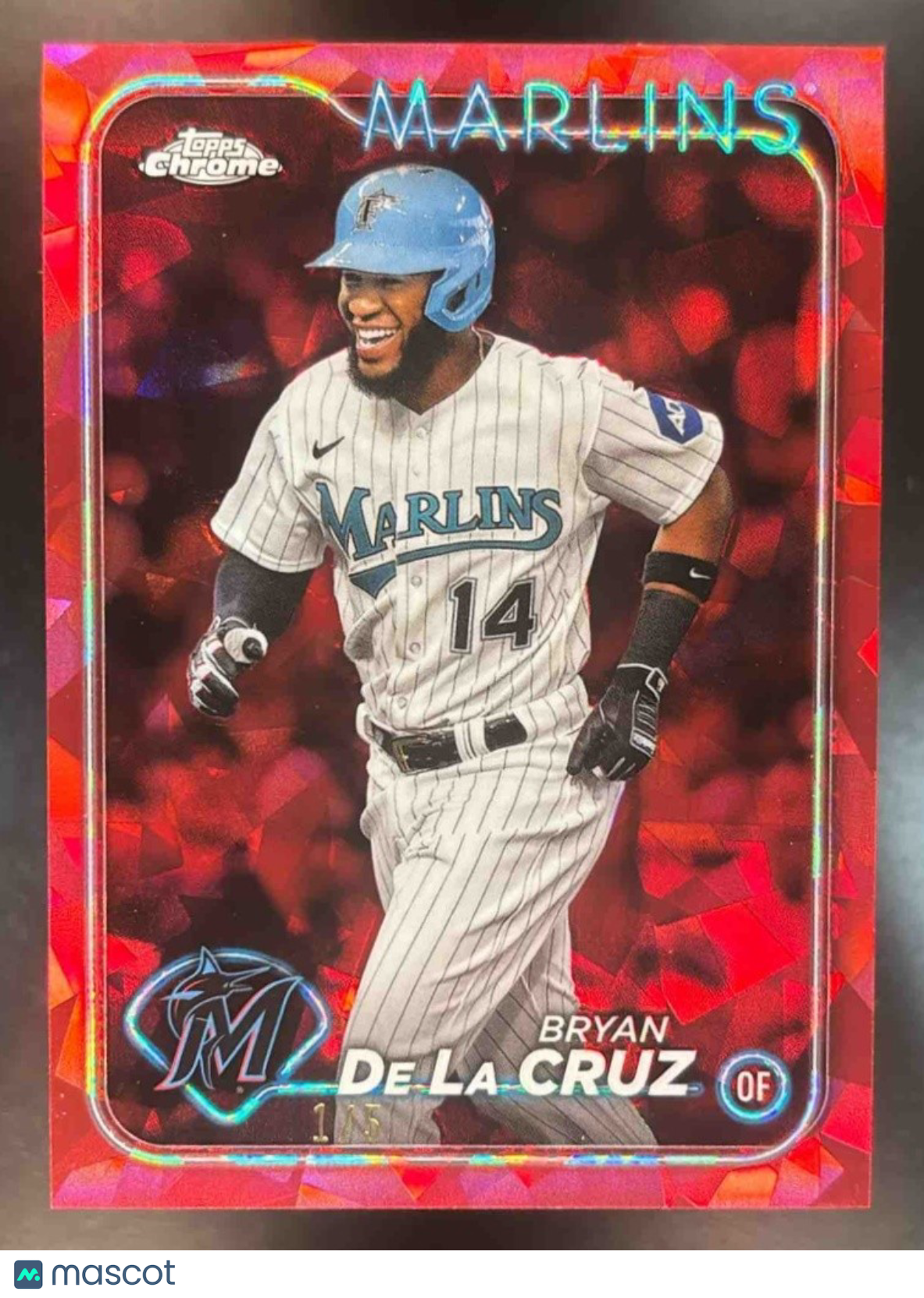 2024 Topps Chrome Sapphire Bryan De La Cruz Red Refractor /5 #215 Miami Marlins - Sports Cards