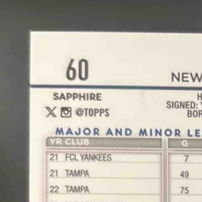 2024 Topps Chrome Sapphire Jasson Dominguez #60 RC New York Yankees - Sports Cards