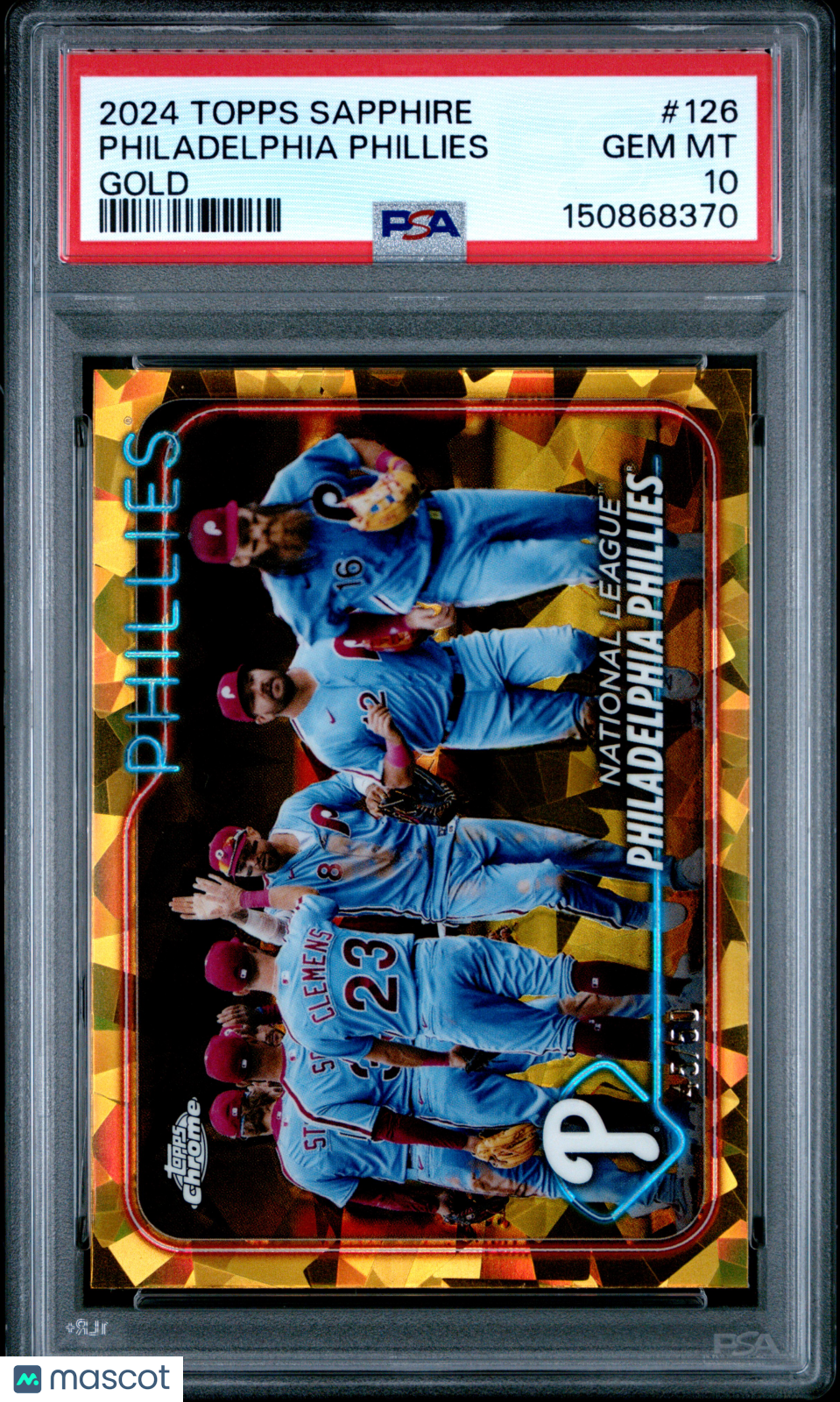 2024 Topps Chrome Sapphire Philadelphia Phillies Gold #126 PSA 10 /50 - Graded Sports Cards