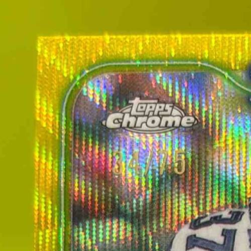 2024 Topps Chrome Shaun Alexander Yellow Wave Refractor 34/75 Seattle Seahawks - Sports Cards