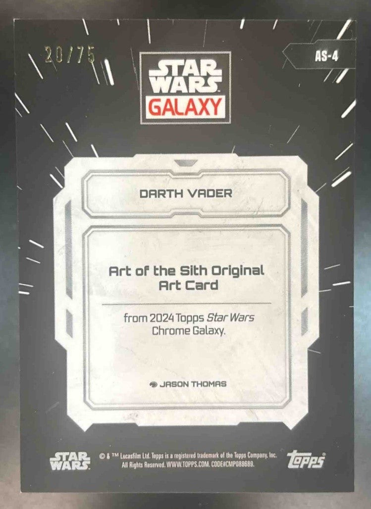 2024 Topps Chrome Star Wars Galaxy Darth Vader Art of the Sith /75 - Non-Sports Cards