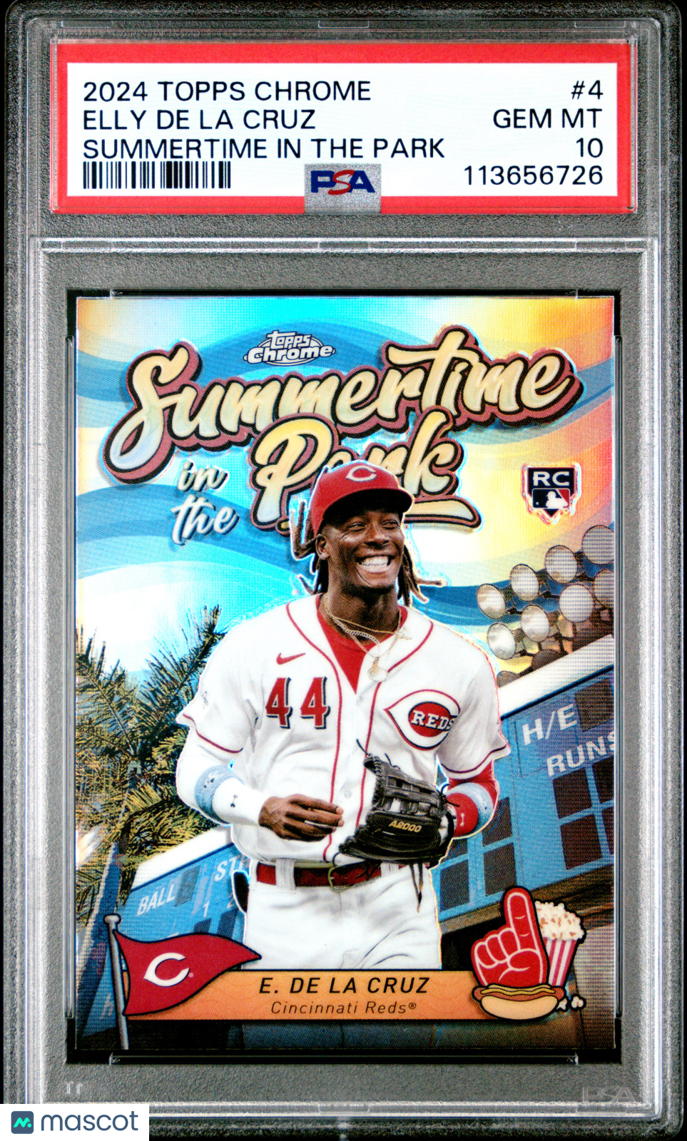 2024 Topps Chrome Summertime In The Park Elly De La Cruz Rookie #4 PSA 10 REDS Graded Sports Cards