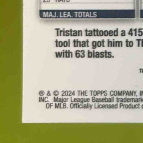 2024 Topps Chrome Tristan Gray Rookie Auto Purple Speckle /299 RC Tampa Bay Rays - Sports Cards