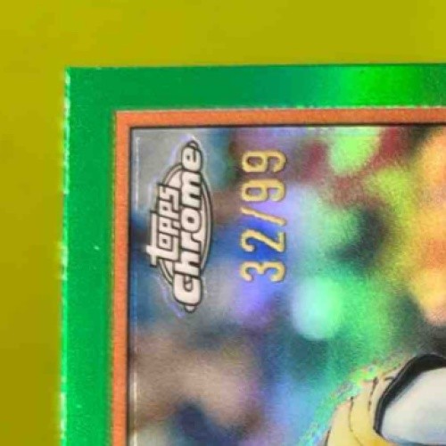 2024 Topps Chrome Update Jackson Chourio 35th 1989 Green Refractor 32/99 RC - Sports Cards