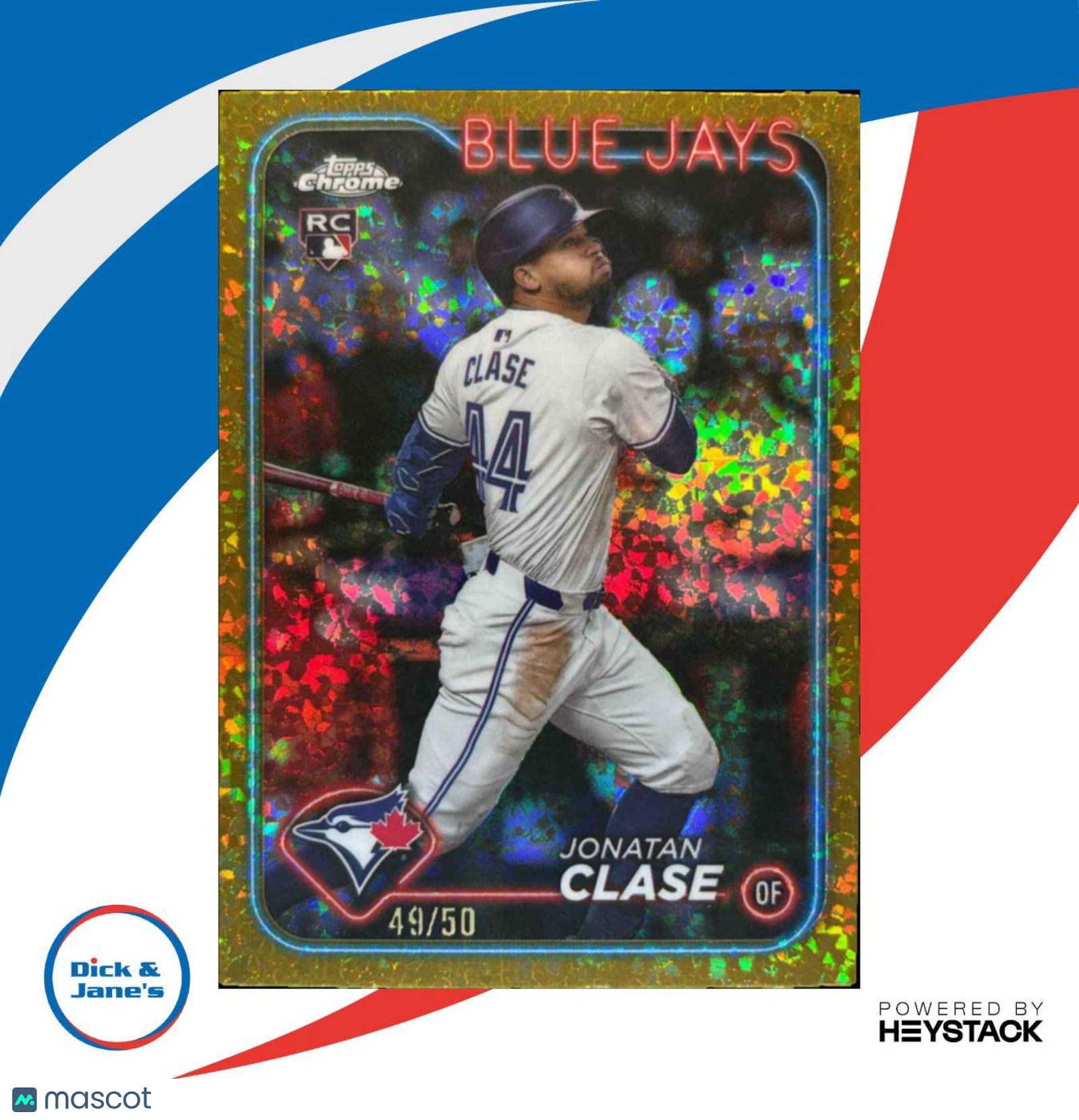 2024 Topps Chrome Update Jonatan Clase Mini-Diamonds Gold /50 #USC147 Blue Jays - Sports Cards