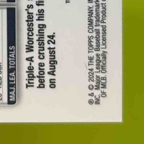 2024 Topps Chrome Wilyer Abreu Rookie Auto #RA-WA RC Boston Red Sox - Sports Cards