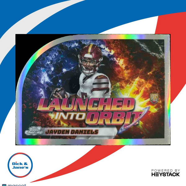 新品✨BIOHAZARD CHROMIUM TRADING CARDS JAYDEN DANIELS 2024 Topps Chrome Cosmic Equinox GOLD REFRACTOR