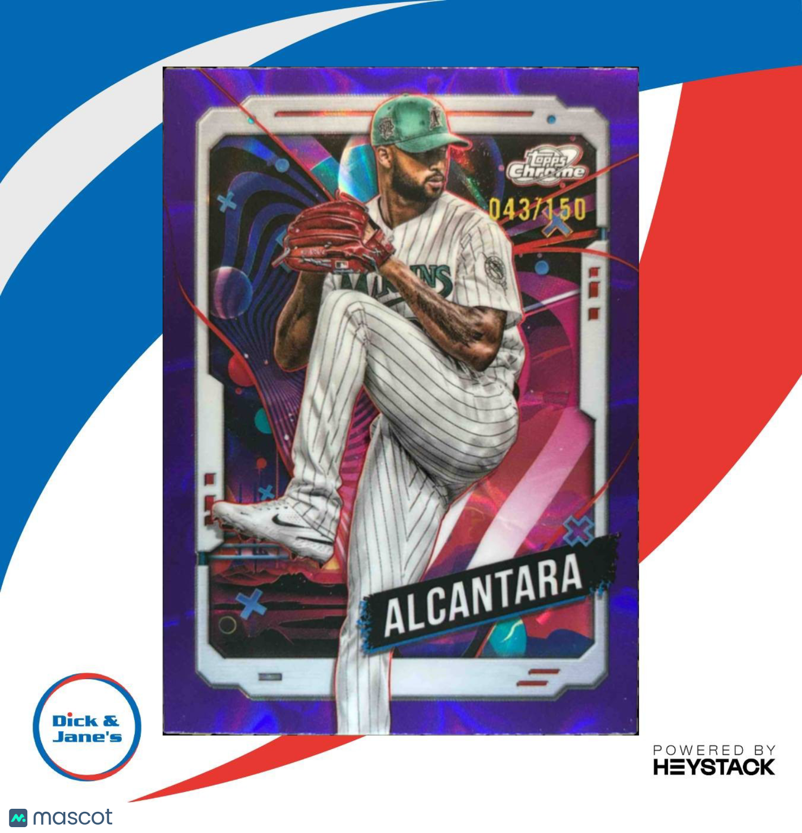 2024 Topps Cosmic Chrome Sandy Alcantara Purple Nebula /150 #134 Marlins - Sports Cards