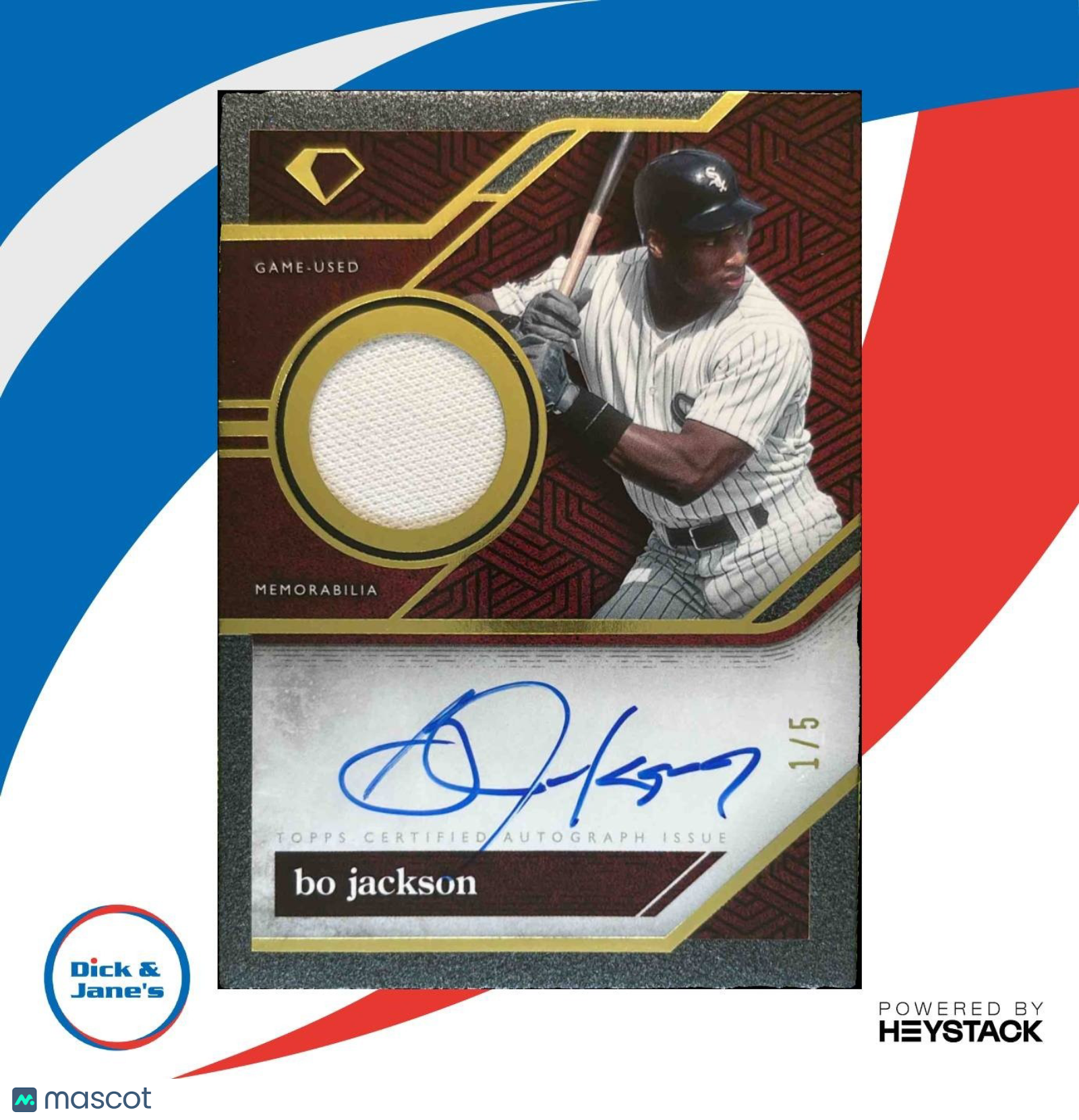 2024 Topps Diamond Icons Bo Jackson Auto Relics Red 1/5 Chicago White Sox - Sports Cards
