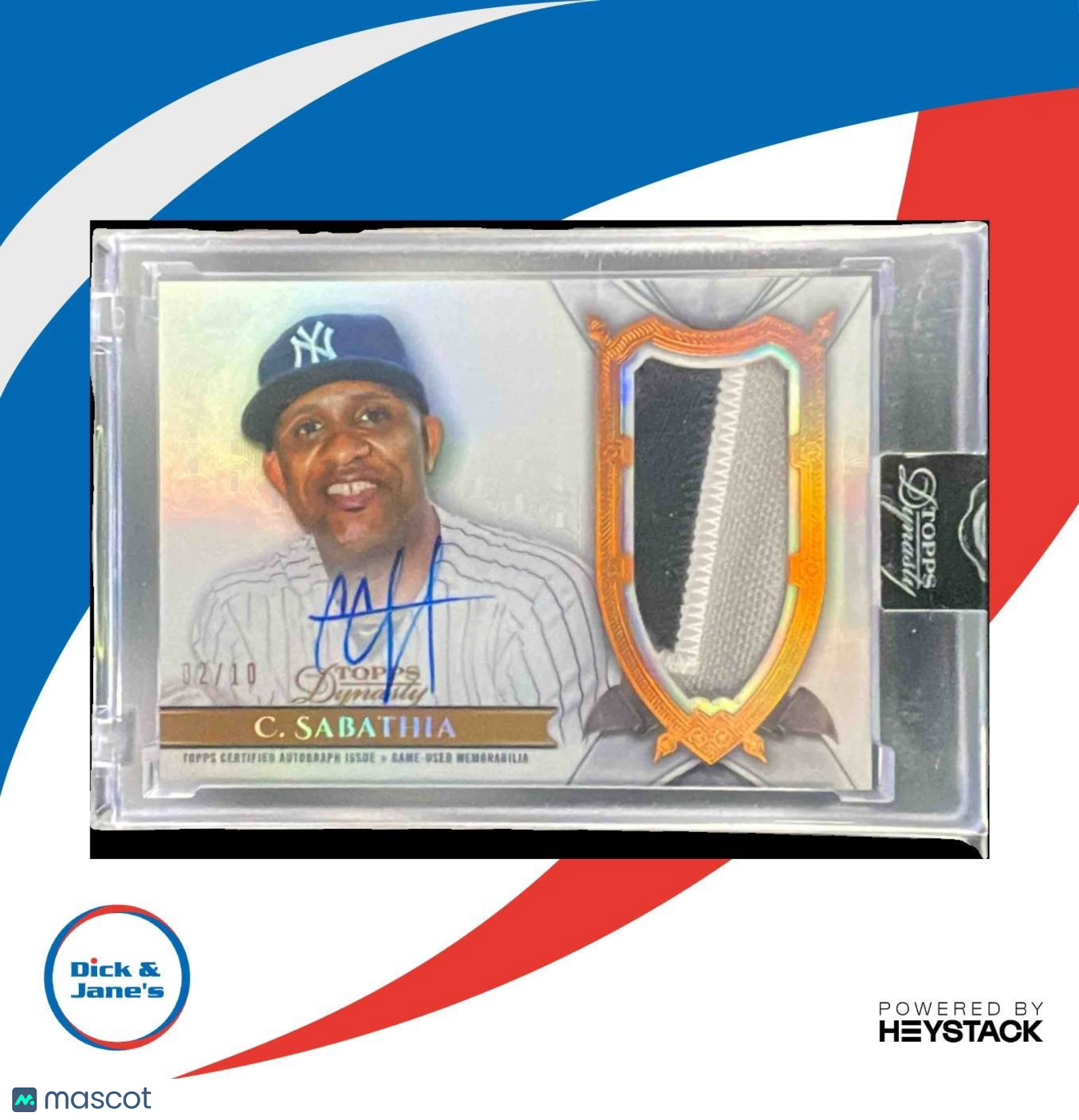 2024 Topps Dynasty CC Sabathia Auto Patch /10 #DAP-CSA3 New York Yankees - Sports Cards