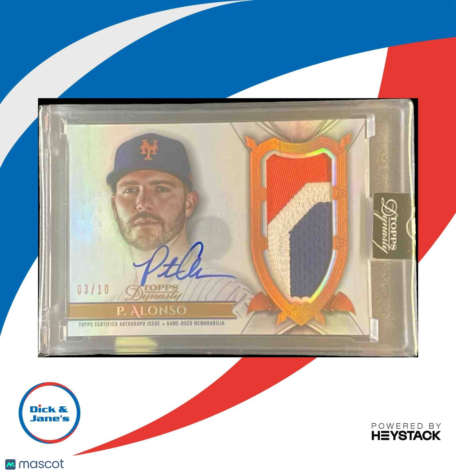 2024 Topps Dynasty Pete Alonso Auto Patch 03/10 #DAP-PA10 New York Mets - Sports Cards