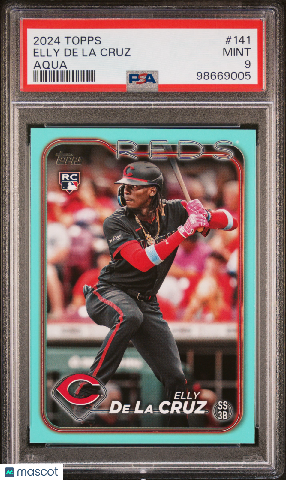 2024 Topps Elly De La Cruz Aqua Rookie #141 PSA 9 MINT Cincinnati Reds Graded Sports Cards