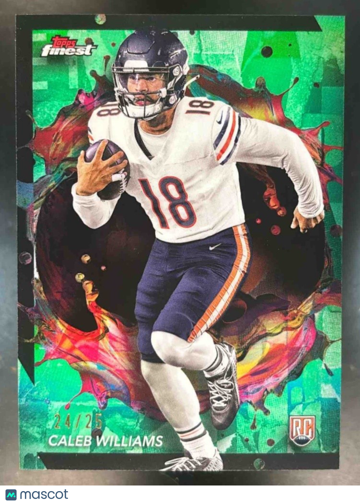2024 Topps Finest Caleb Williams Green Refractor /25 #247 Rare RC Chicago Bears - Sports Cards