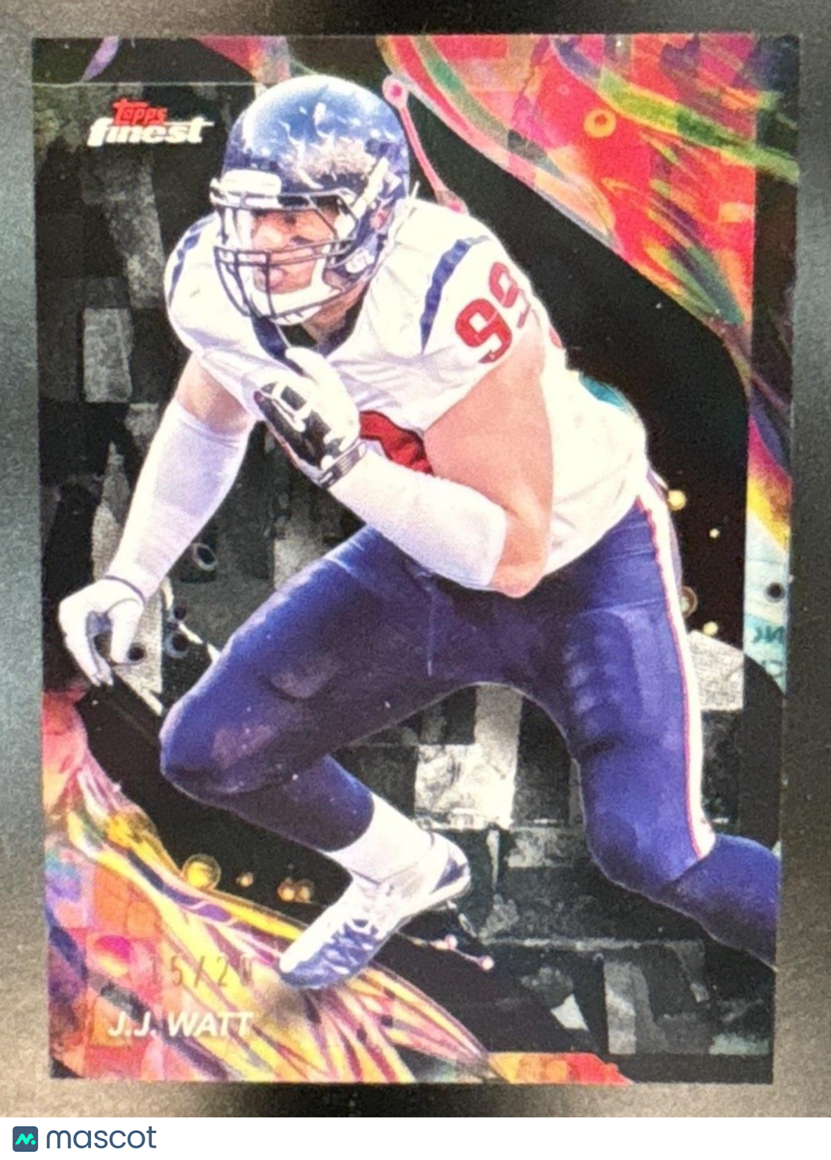 2024 Topps Finest J.J. Watt Black Refractor /20 #122 Uncommon Houston Texans - Sports Cards