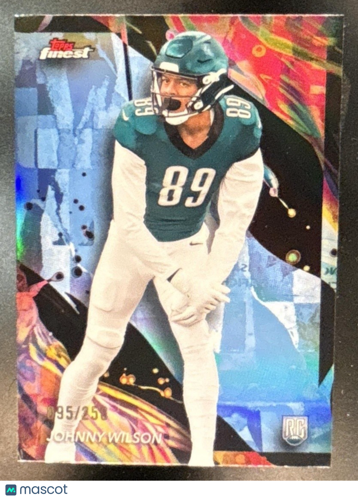 2024 Topps Finest Johnny Wilson Sky Blue /250 #197 RC Philadelphia Eagles - Sports Cards
