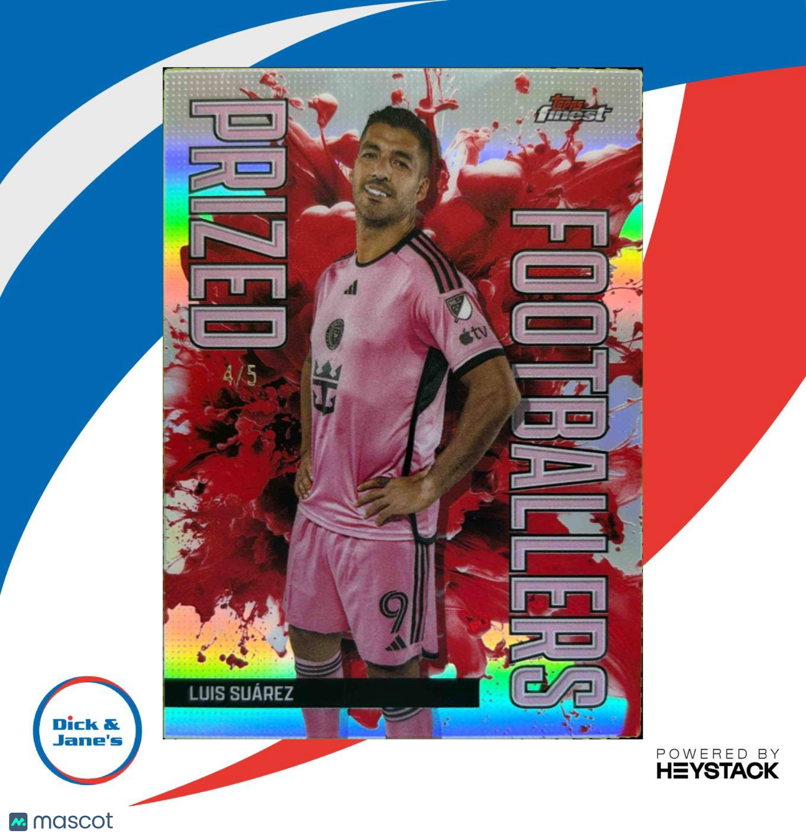 2024 Topps Finest MLS Luis Suarez Prized Footballers Fusion Red / 4/5 #PFF-4 - Sports Cards