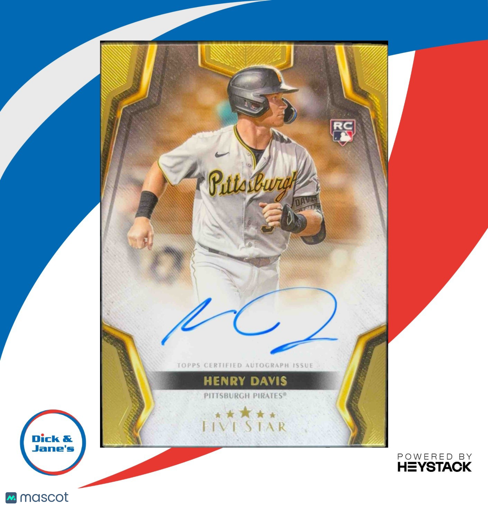 2024 Topps Five Star Henry Davis #FSA-HD RC Auto Pittsburgh Pirates - Sports Cards