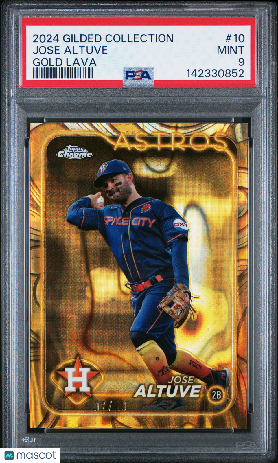 2024 Topps Gilded Collection Jose Altuve Gold Lava 07/10 #10 PSA 9 - Graded Sports Cards