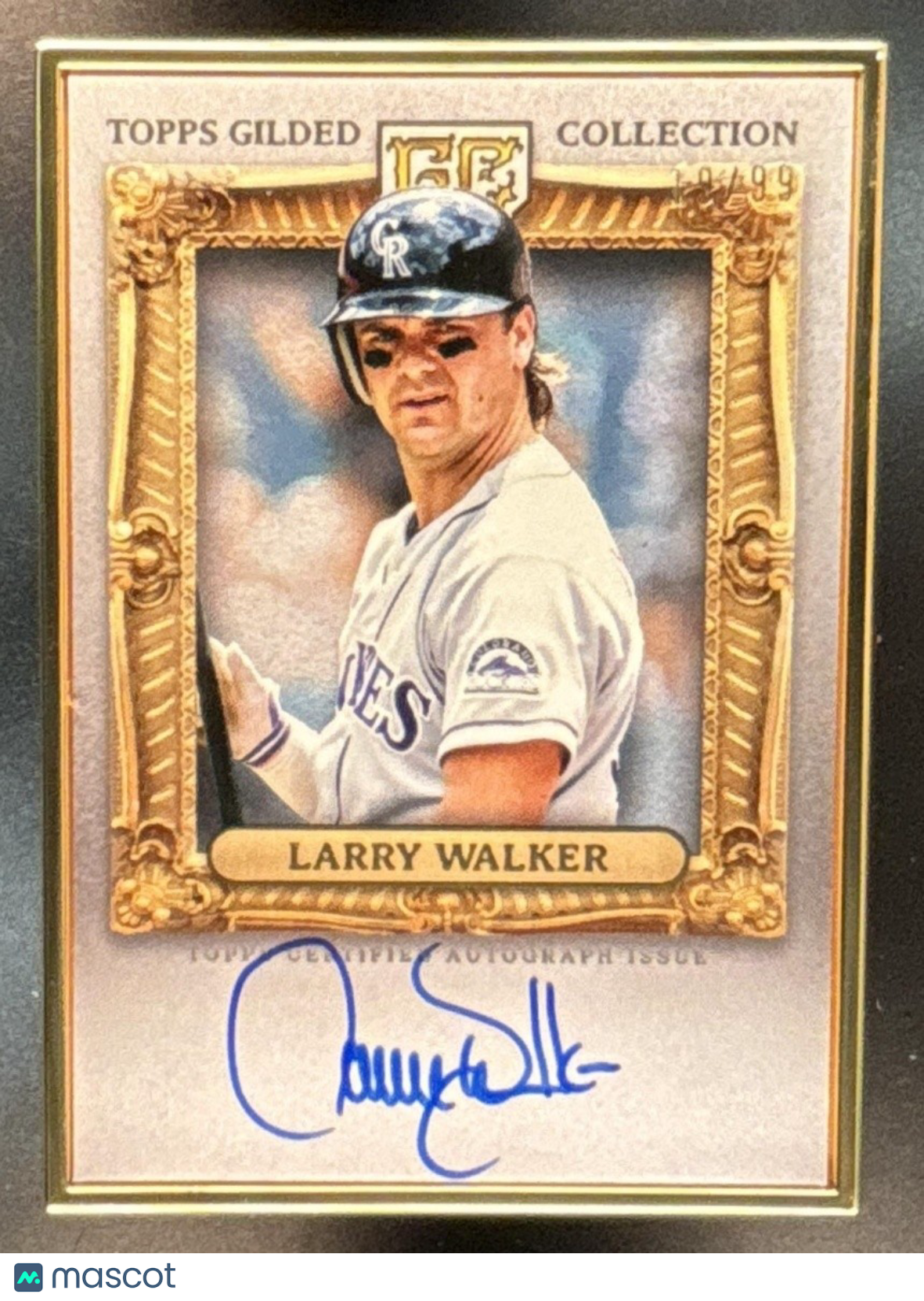 2024 Topps Gilded Collection Larry Walker Gold Framed Hall of Famer Auto /99 - Sports Cards