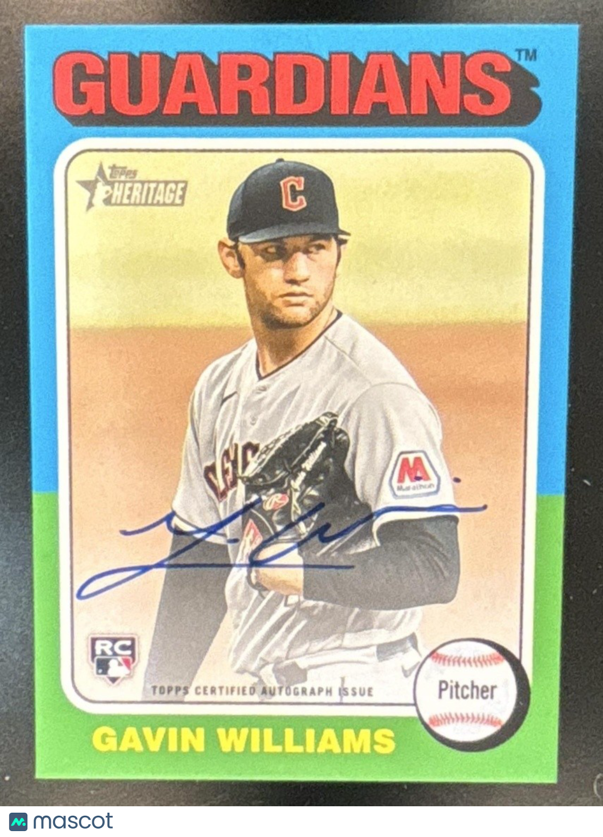 2024 Topps Heritage Gavin Williams Real One Auto #ROA-GW RC Cleveland Guardians - Sports Cards