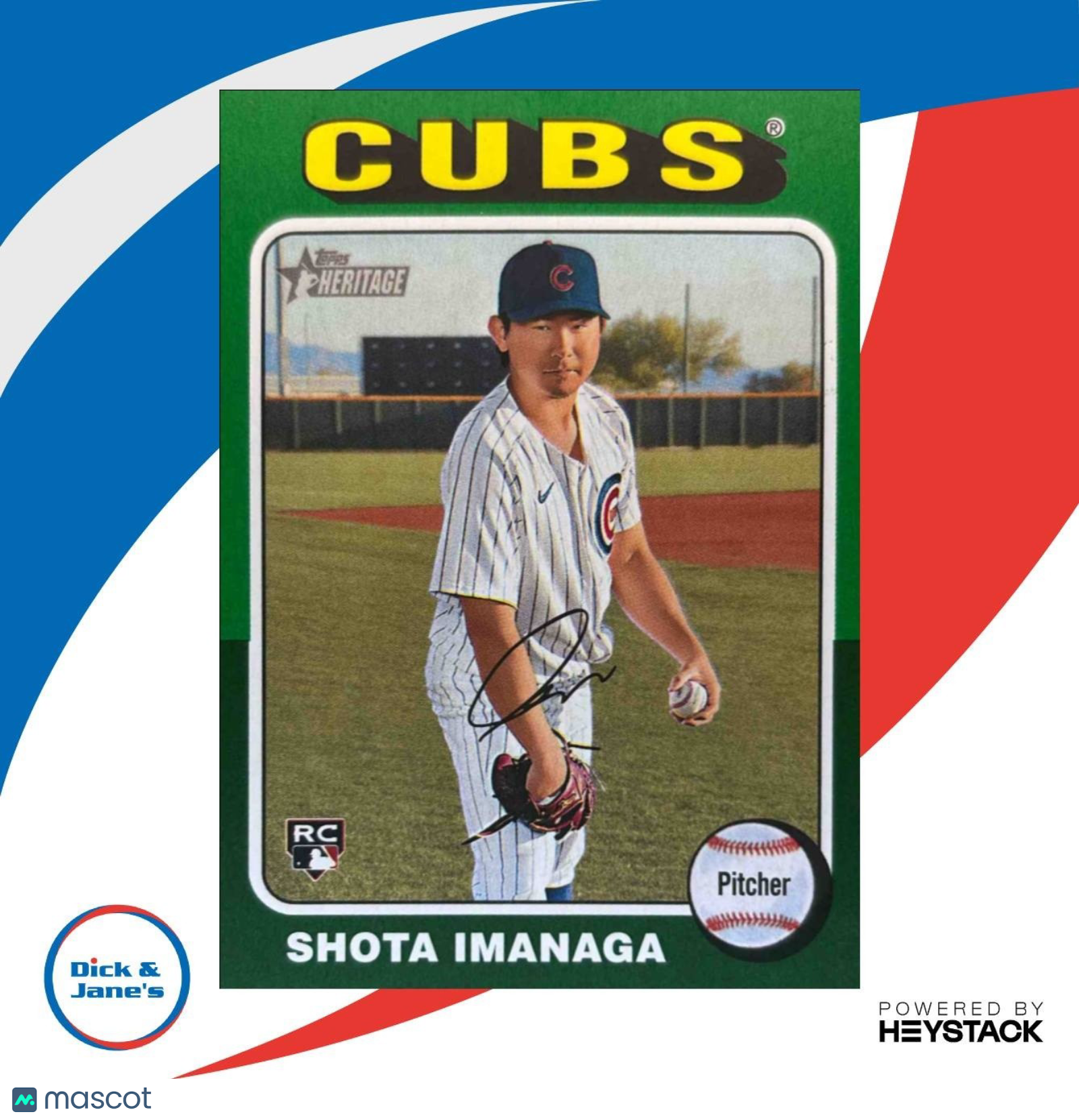 2024 Topps Heritage High Number Shota Imanaga Green Bordered #564 RC Cubs - Sports Cards