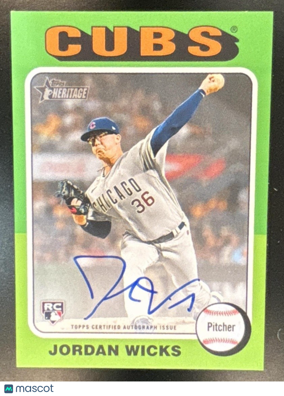 2024 Topps Heritage Jordan Wicks Real One Auto #ROA-JWI RC Chicago Cubs - Sports Cards