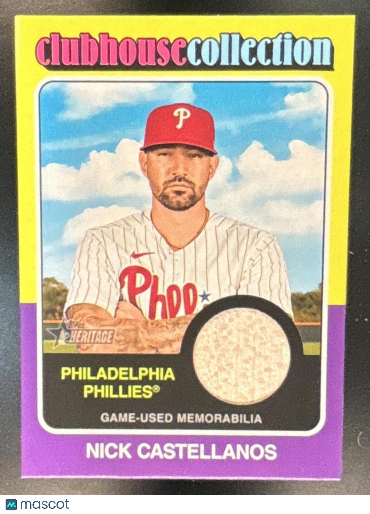 2024 Topps Heritage Nick Castellanos Clubhouse Collection Relics Phillies - Sports Cards