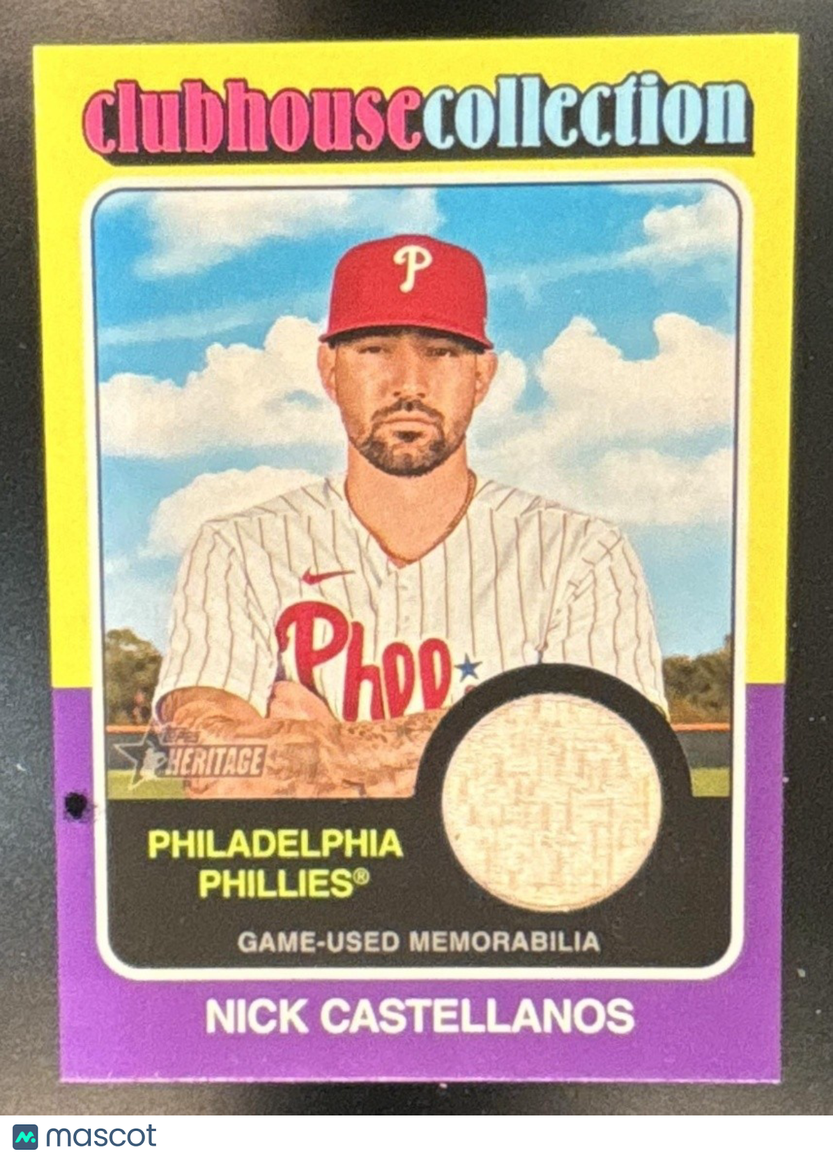 2024 Topps Heritage Nick Castellanos Clubhouse Collection Relics Phillies - Sports Cards