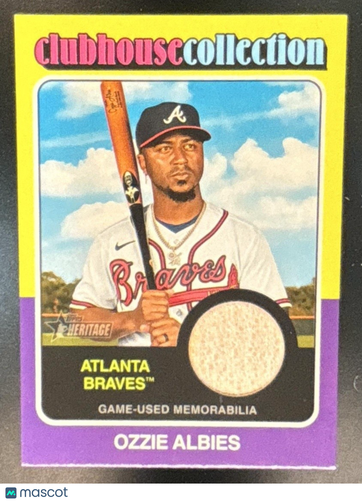 2024 Topps Heritage Ozzie Albies Clubhouse Collection Relics Atlanta Braves - Sports Cards
