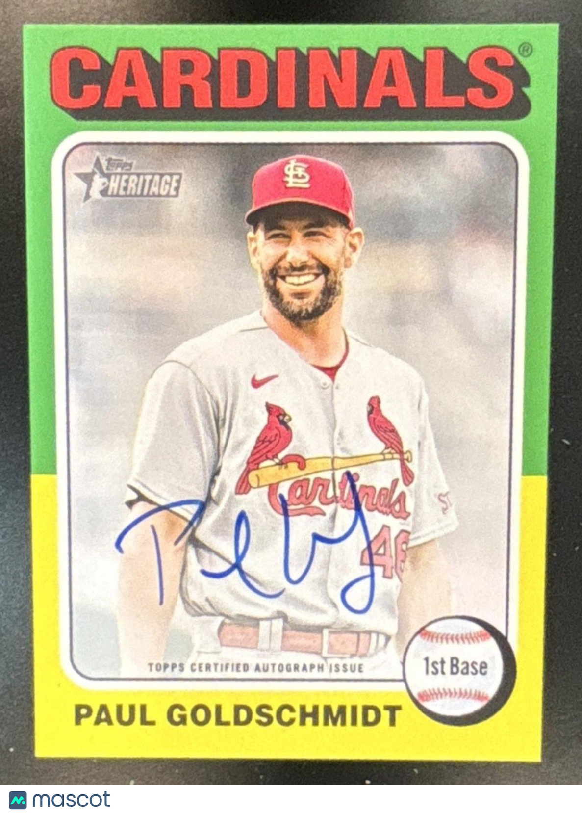 2024 Topps Heritage Paul Goldschmidt Real One Auto #ROA-PG St. Louis Cardinals - Sports Cards