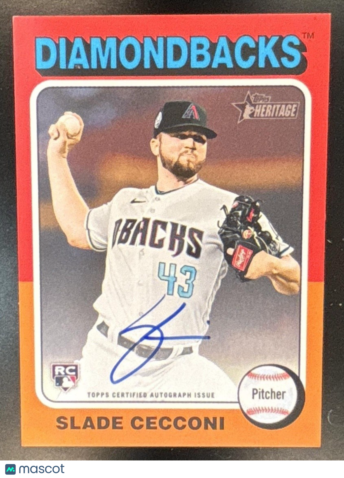 2024 Topps Heritage Slade Cecconi Real One Auto #ROA-SCE RC Arizona Diamondbacks - Sports Cards