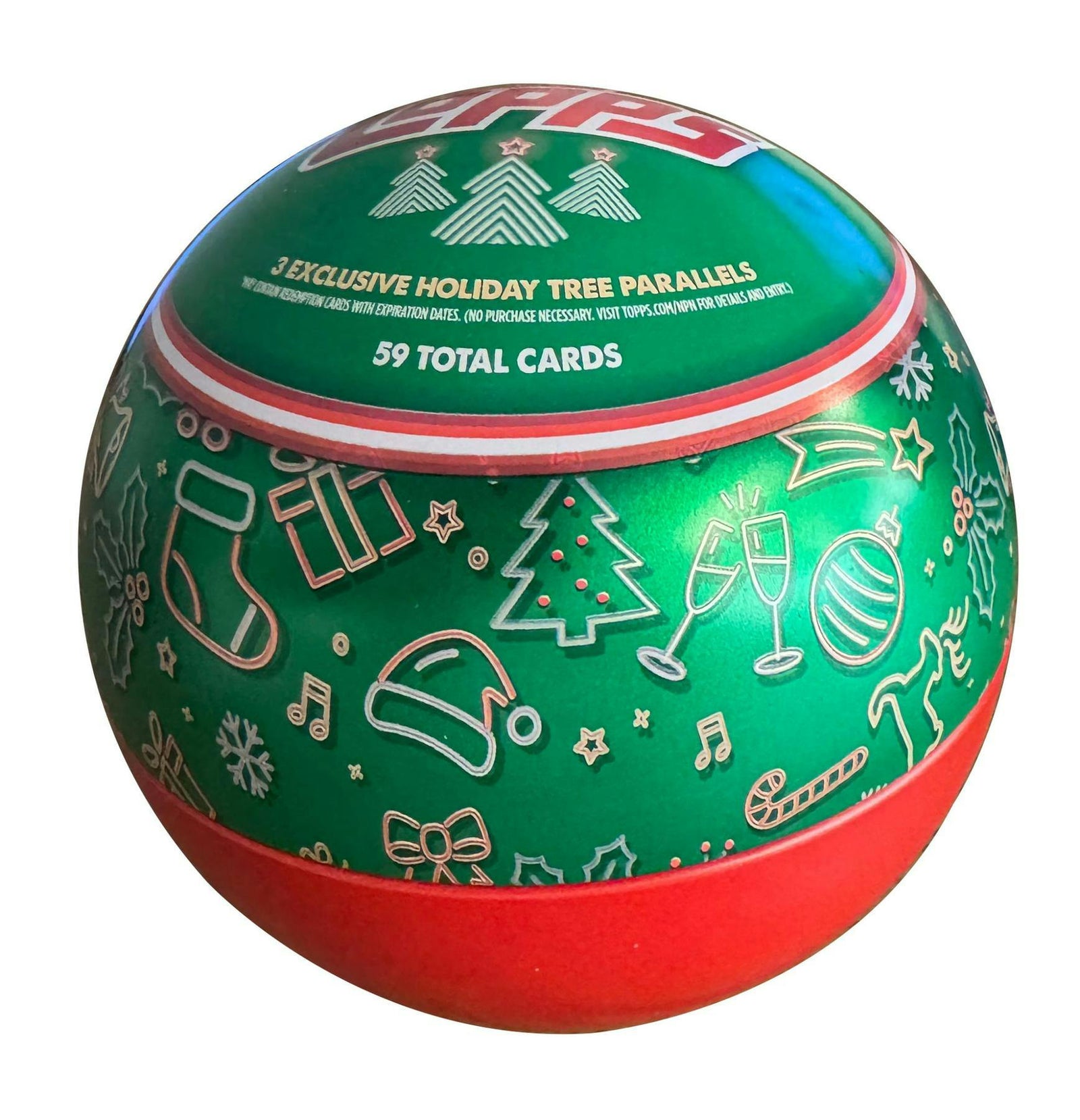 2024 Topps Holiday Baseball Christmas Tin (3 Packs Plus More Cheer)